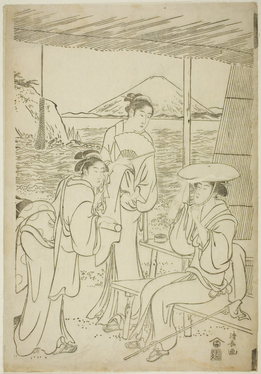 Visitantes de Enoshima de Torii Kiyonaga