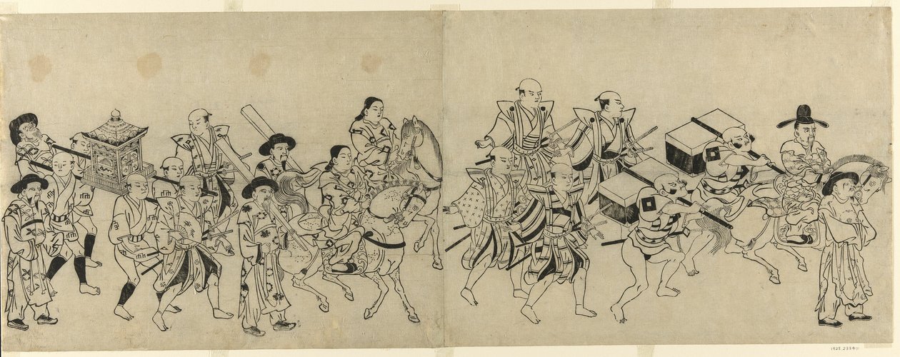 Chegada da Embaixada da Coreia em Edo de Torii Kiyonobu I