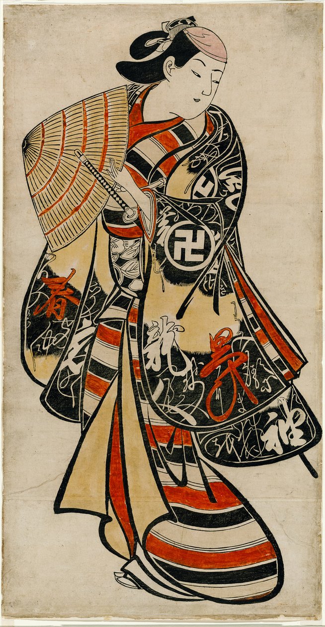 O ator Takii Hannosuke como um jovem efeminado de Torii Kiyonobu I