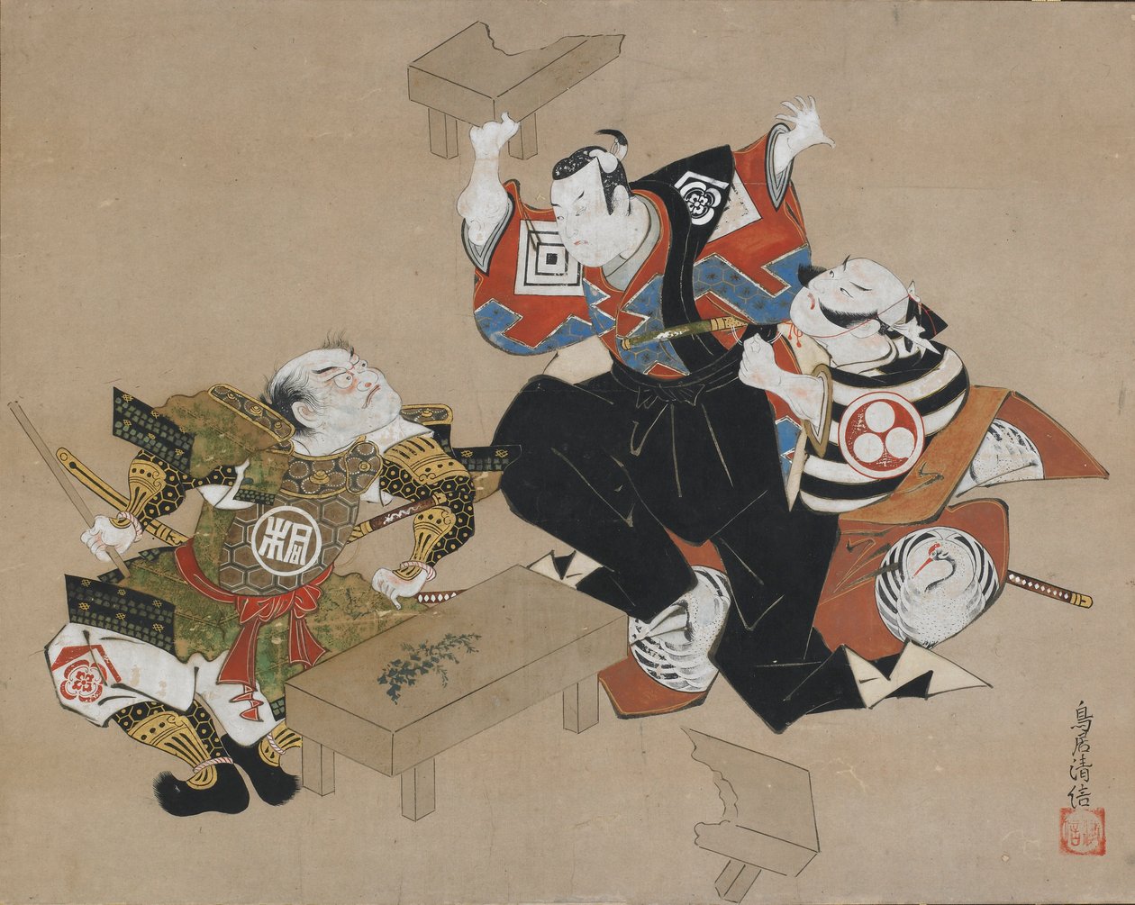 Tee c e rs Ichikawa Dan Juro Bom A s Na época em que os ancestrais d Ogawa Na época As s Kudo Suketsu, certo? 1715. de Torii Kiyonobu I