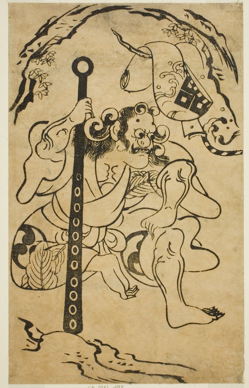 O ator Yamanaka Heikuro I como um demônio de Torii Kiyonobu I
