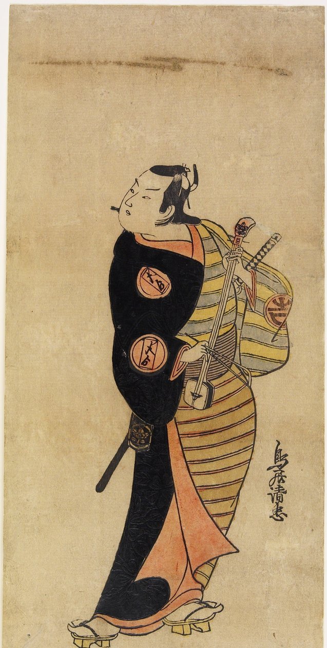 Ator Ichimura Takenoj IV como a página Kichisabur , 1718 (impressão em xilogravura colorida à mão) de Torii Kiyotada