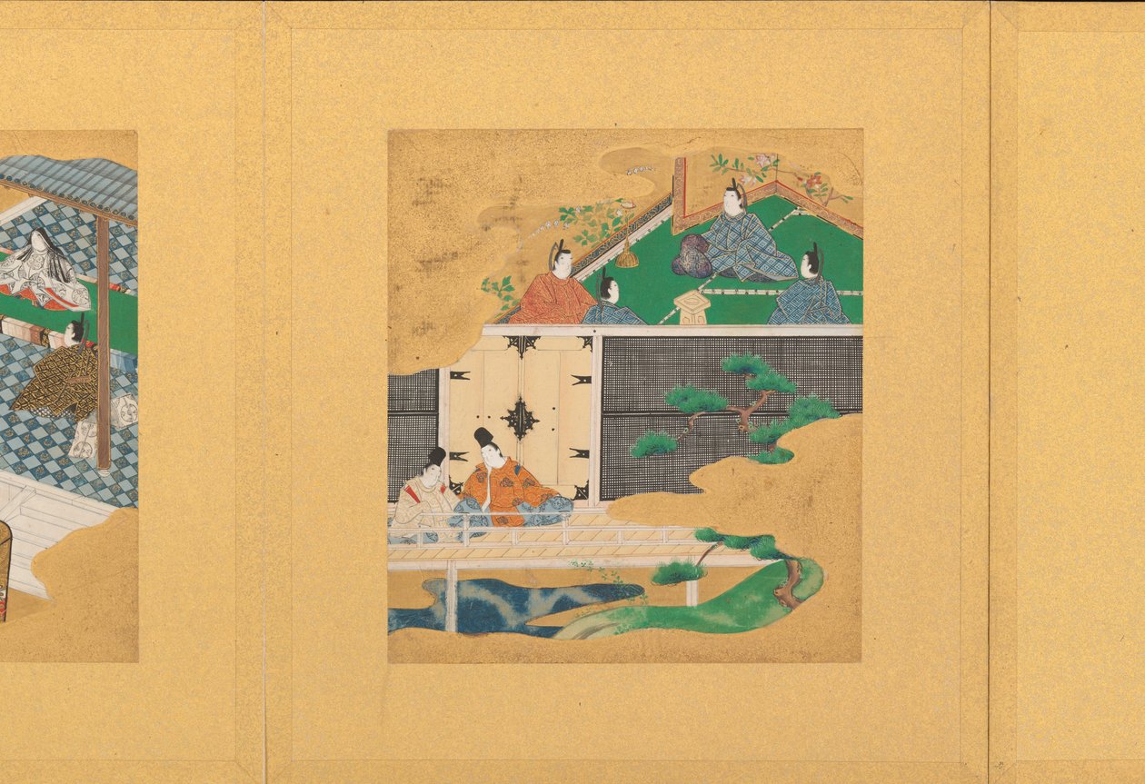 Cenas de The Tale of Genji Genji monogatari, início do século XVII. de Tosa Mitsunori