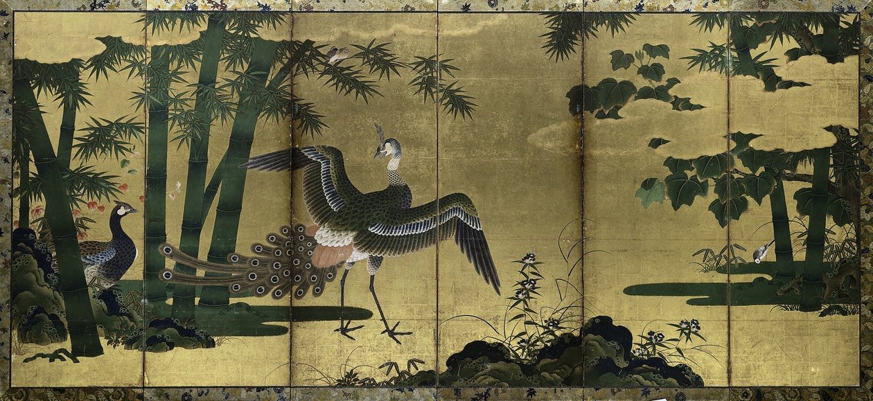 Pavões e bambu, final dos anos 1500. de Tosa Mitsuyoshi