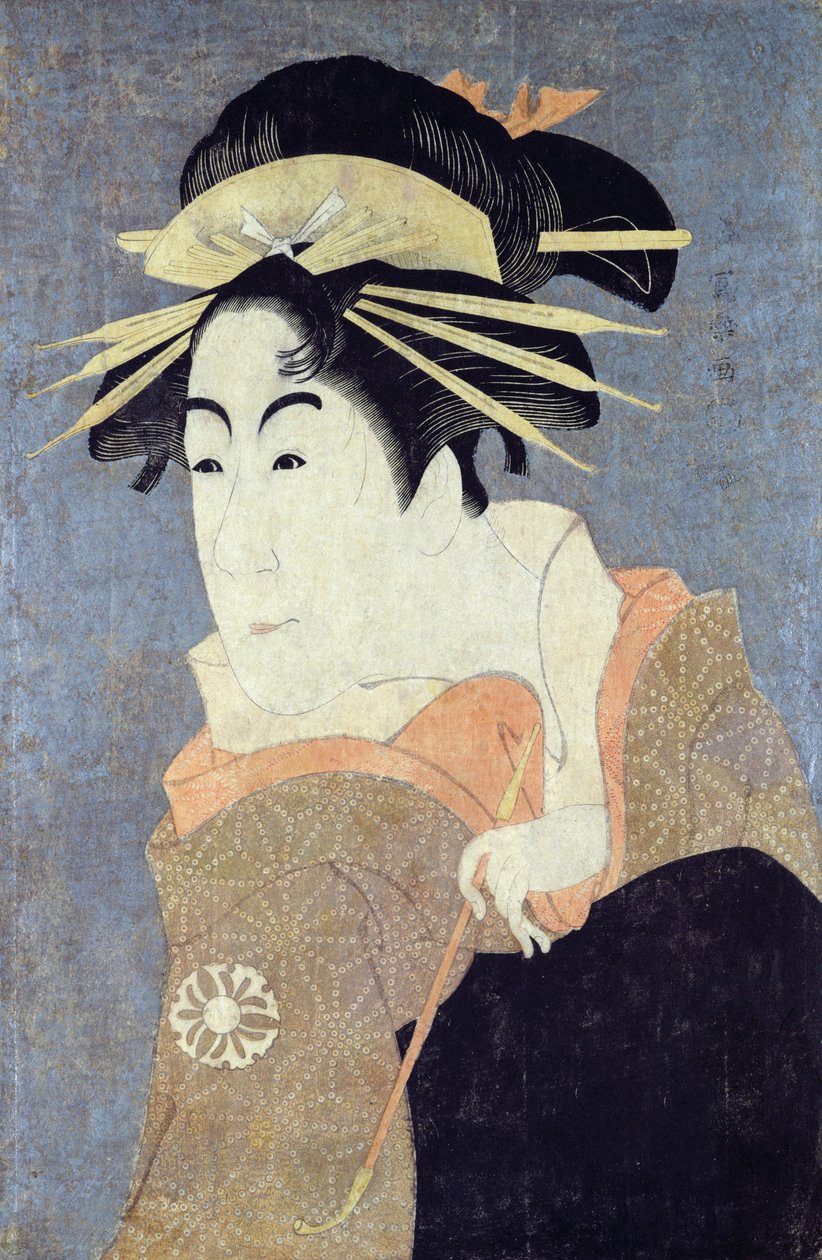 Matsumoto Yonesaburo no papel da cortesã Kewaizaka No Shosho (Shinobu) na peça 