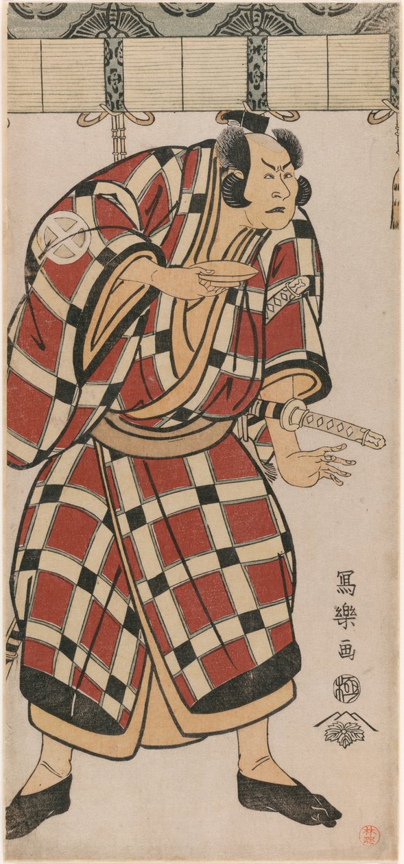 O ator Otani Hiroji III como Hata no Taizan Taketora de Toshusai Sharaku