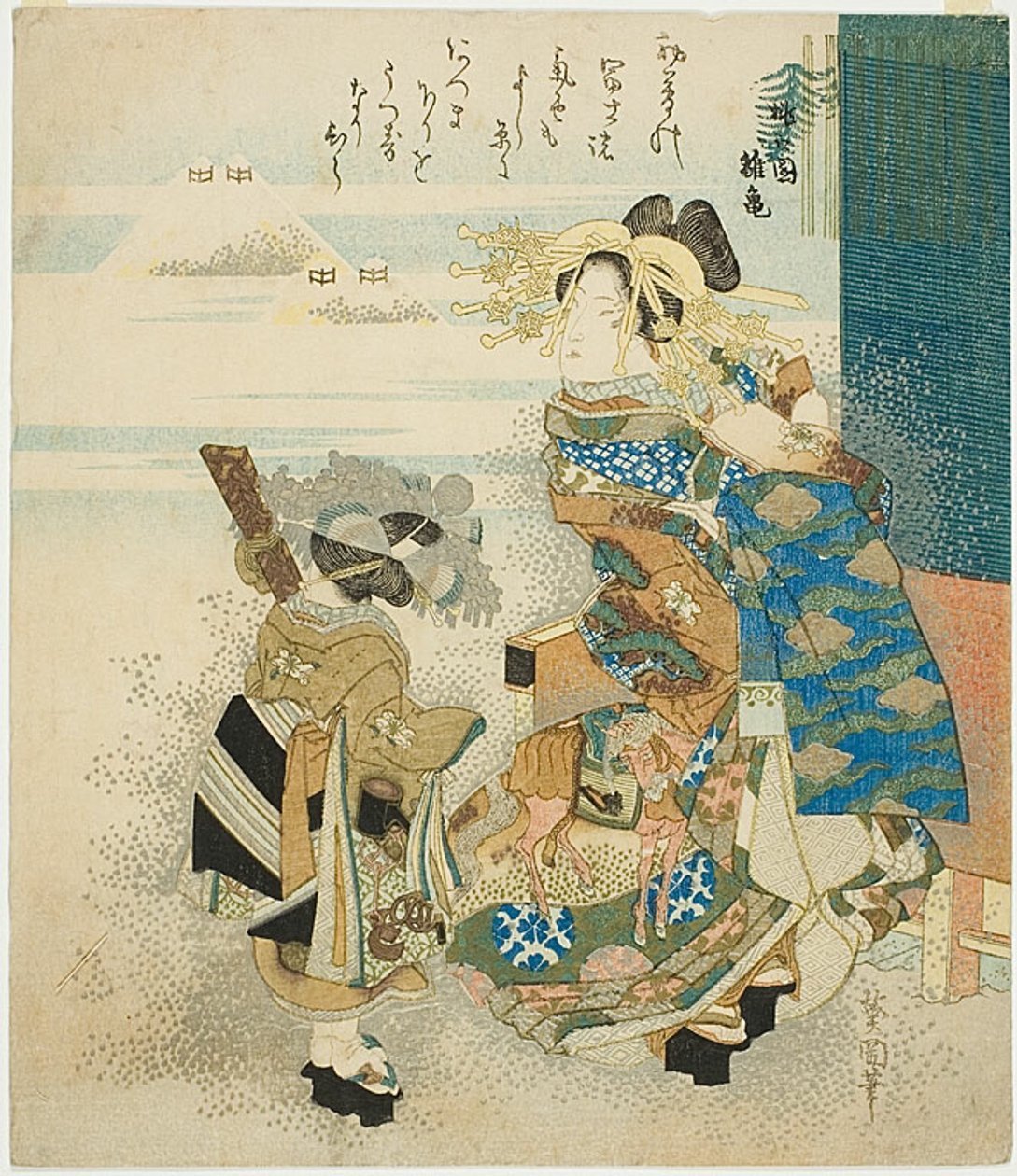 Cortesão e acompanhante de Totoya Hokkei
