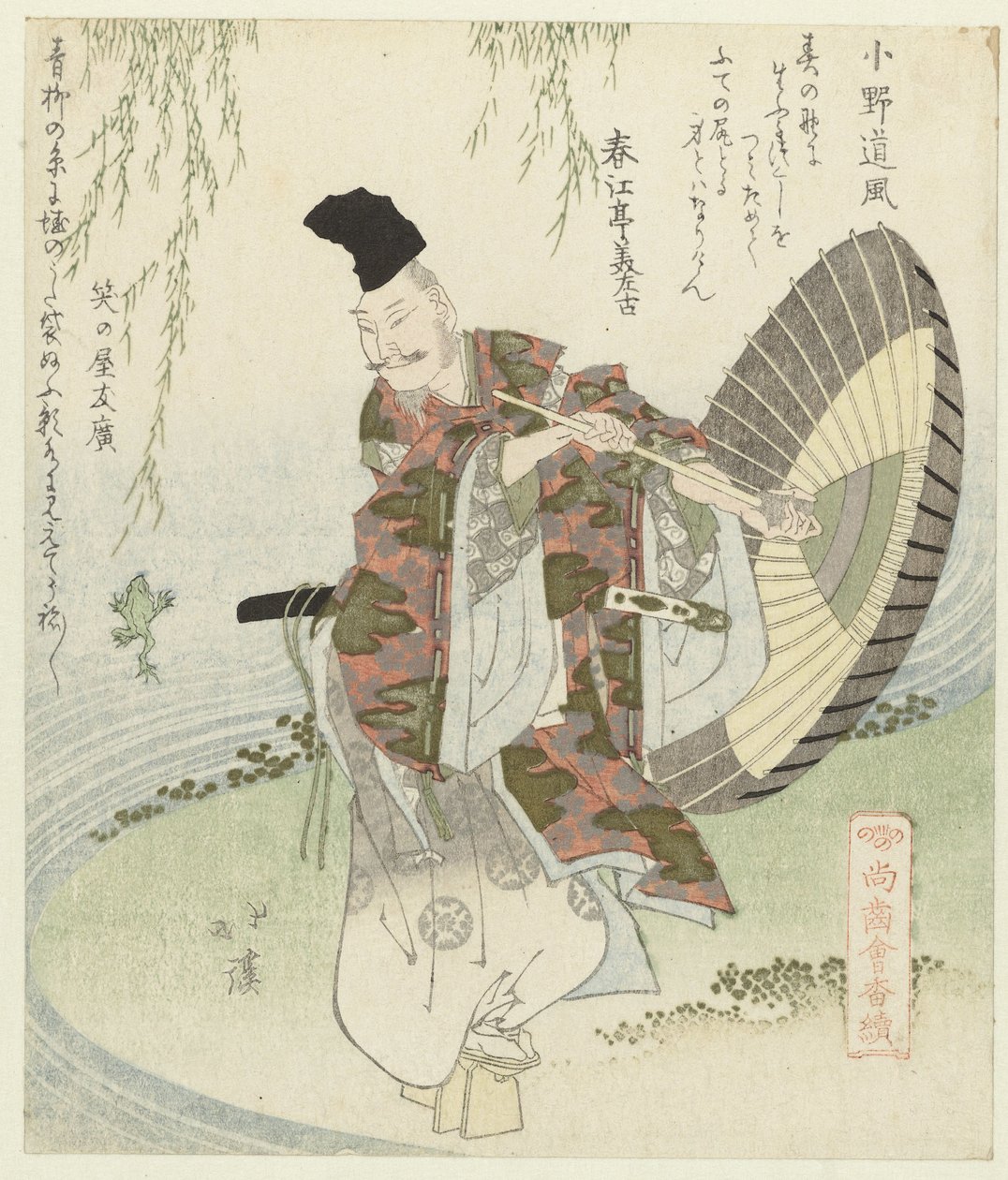 O poeta Ono no Tôfû
Ono no Tôfû (título sobre o objecto)
Uma série sobre aqueles que ainda têm os seus dentes (título da série)
Shôshikai bantsuzuki (título da série sobre o objecto) de Totoya Hokkei