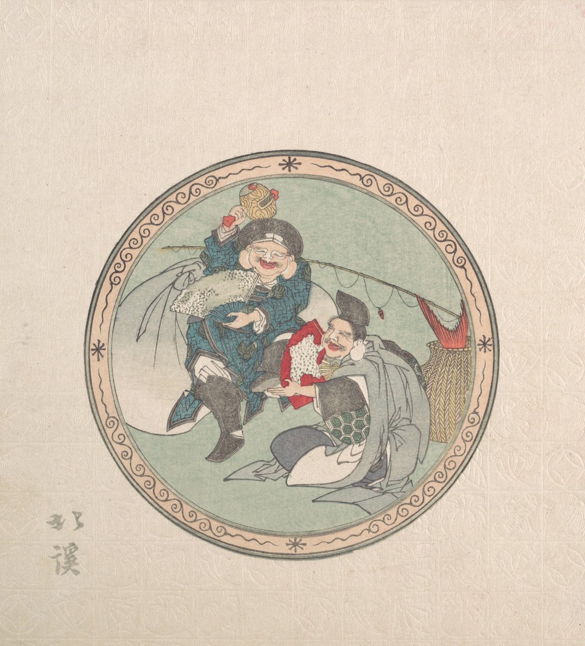 Ebisu e Daikoku, Dois dos Sete Deuses da Boa Fortuna, século XIX. de Totoya Hokkei