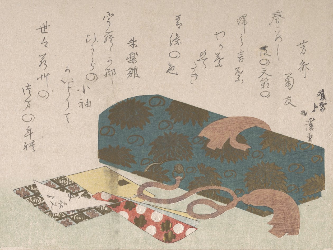 Caixa de correio e palito, séc. de Totoya Hokkei