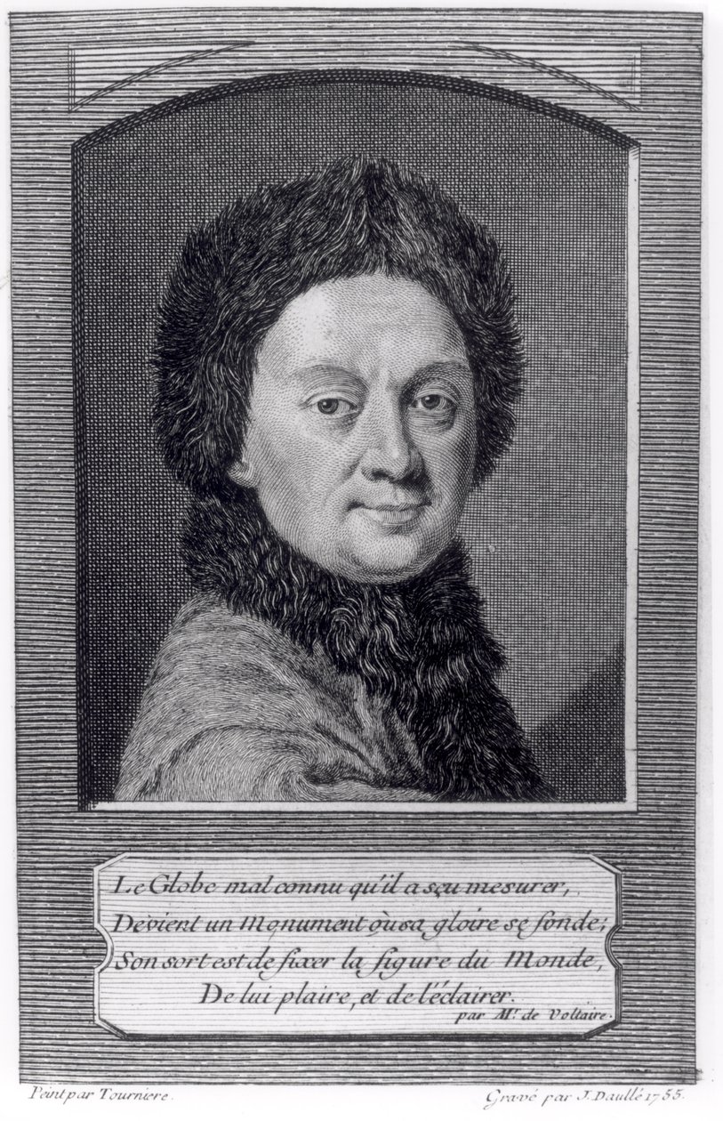 Pierre Louis Moreau de Maupertuis (1698-1759) gravado por John Daulle (1703-63) 1755 de Tourniere