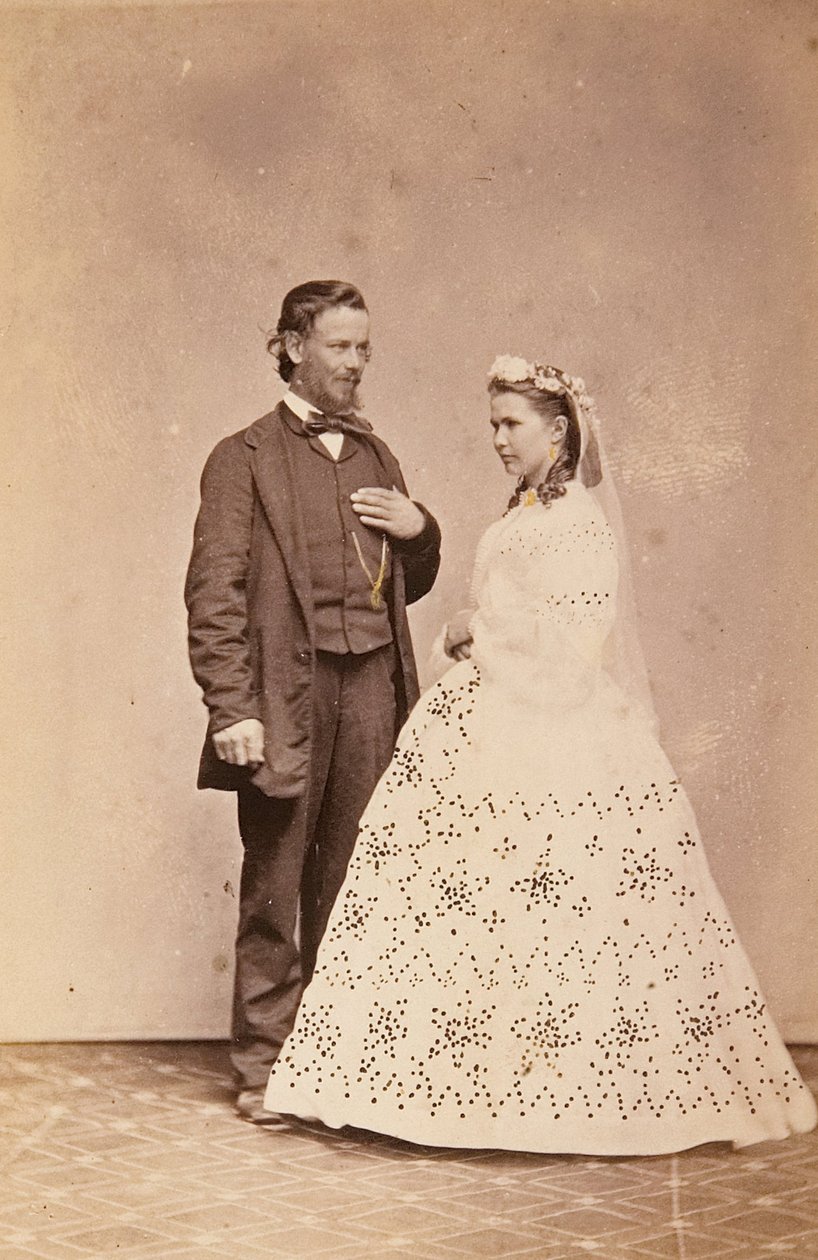 Estúdio, retrato, de, ficar, noiva noivo de Townsend Duryea