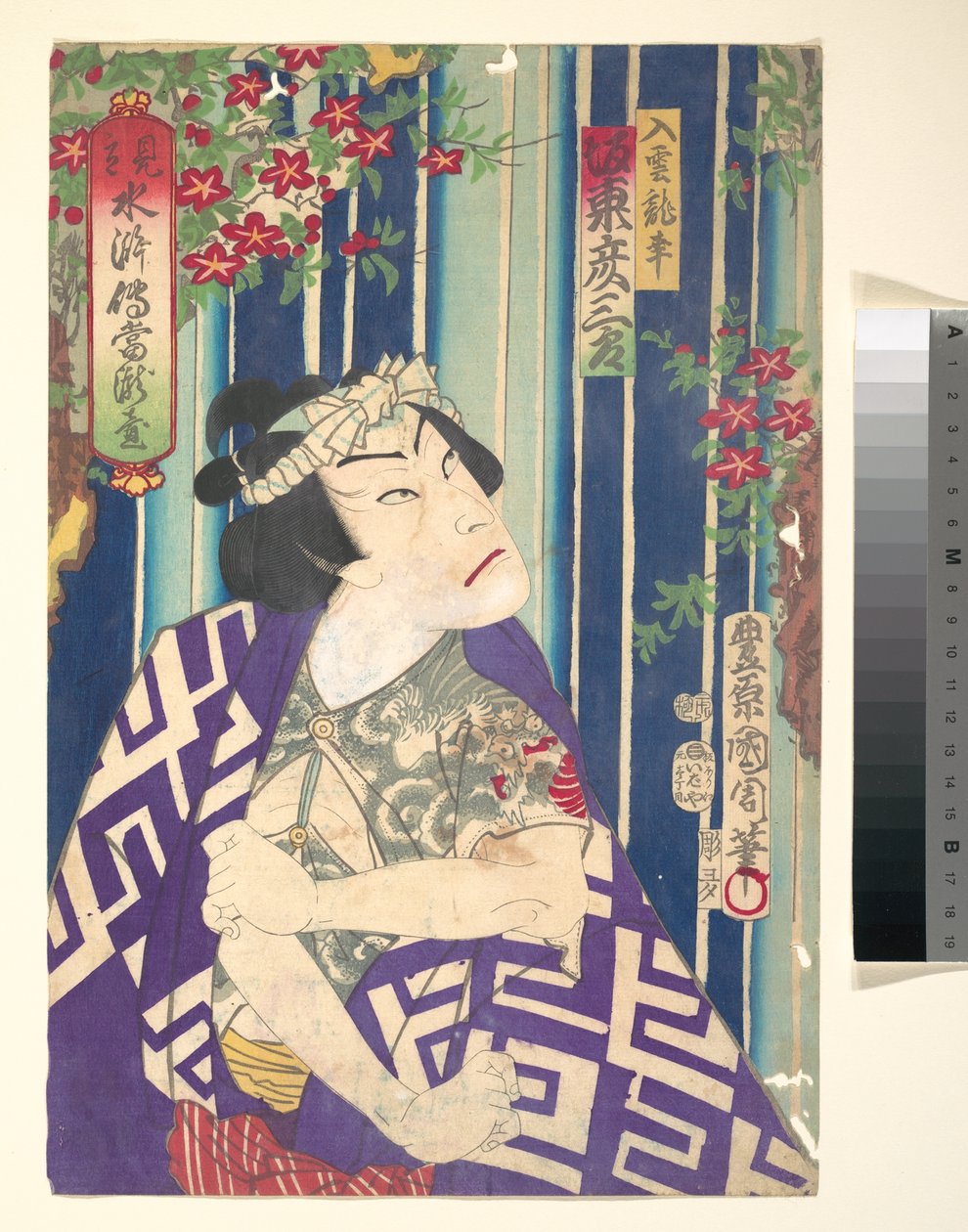 Imaginäres Porträt, Shuihuzhuan der Bühne: Tōryūdai - Schauspieler, Bandō Hikozaburō als Nyūunryū de Toyohara Kunichika