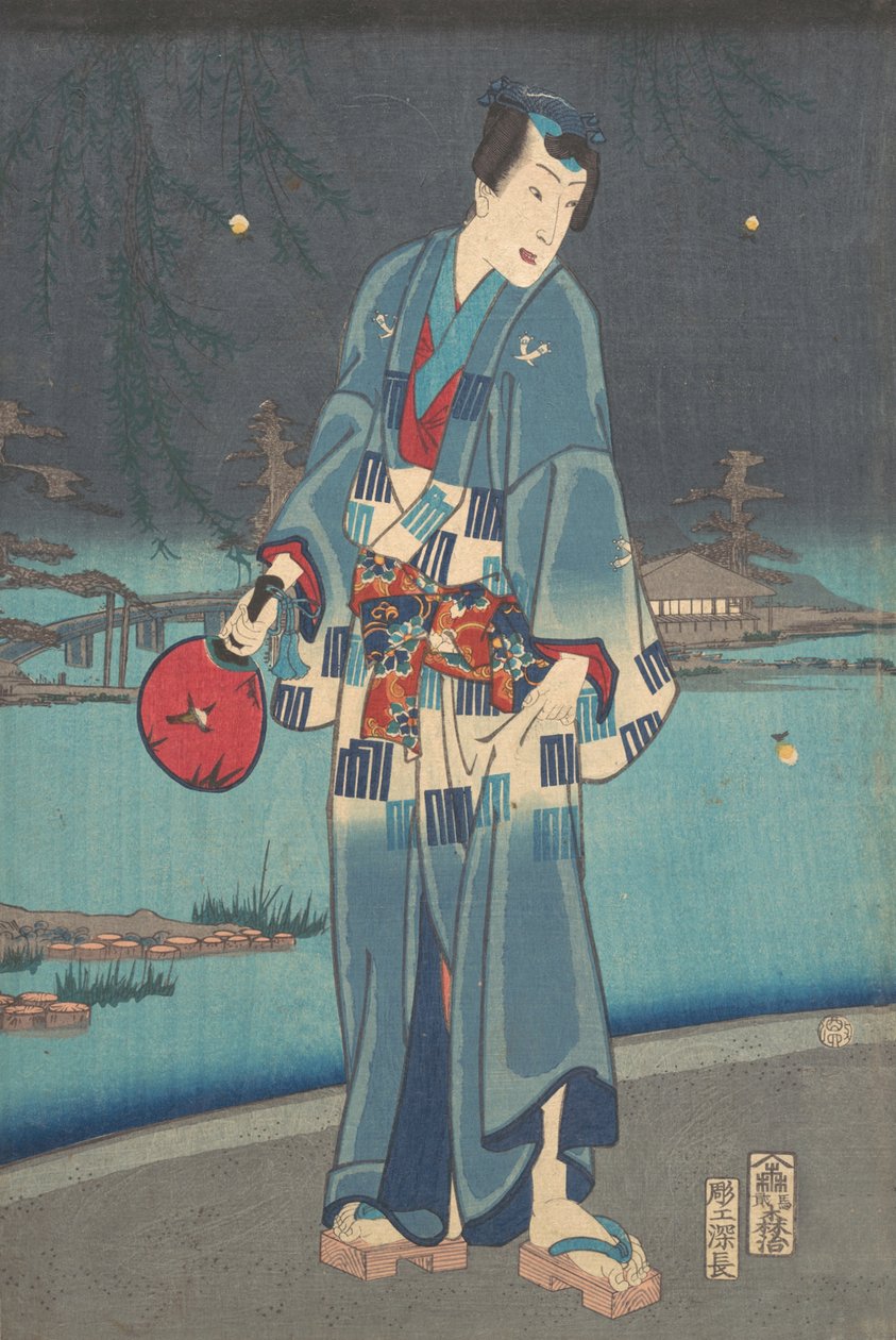 Algae de r Genji-Fillet fly Vendo g Este mundo Genji test Firefly play, 1861. de Toyohara Kunichika