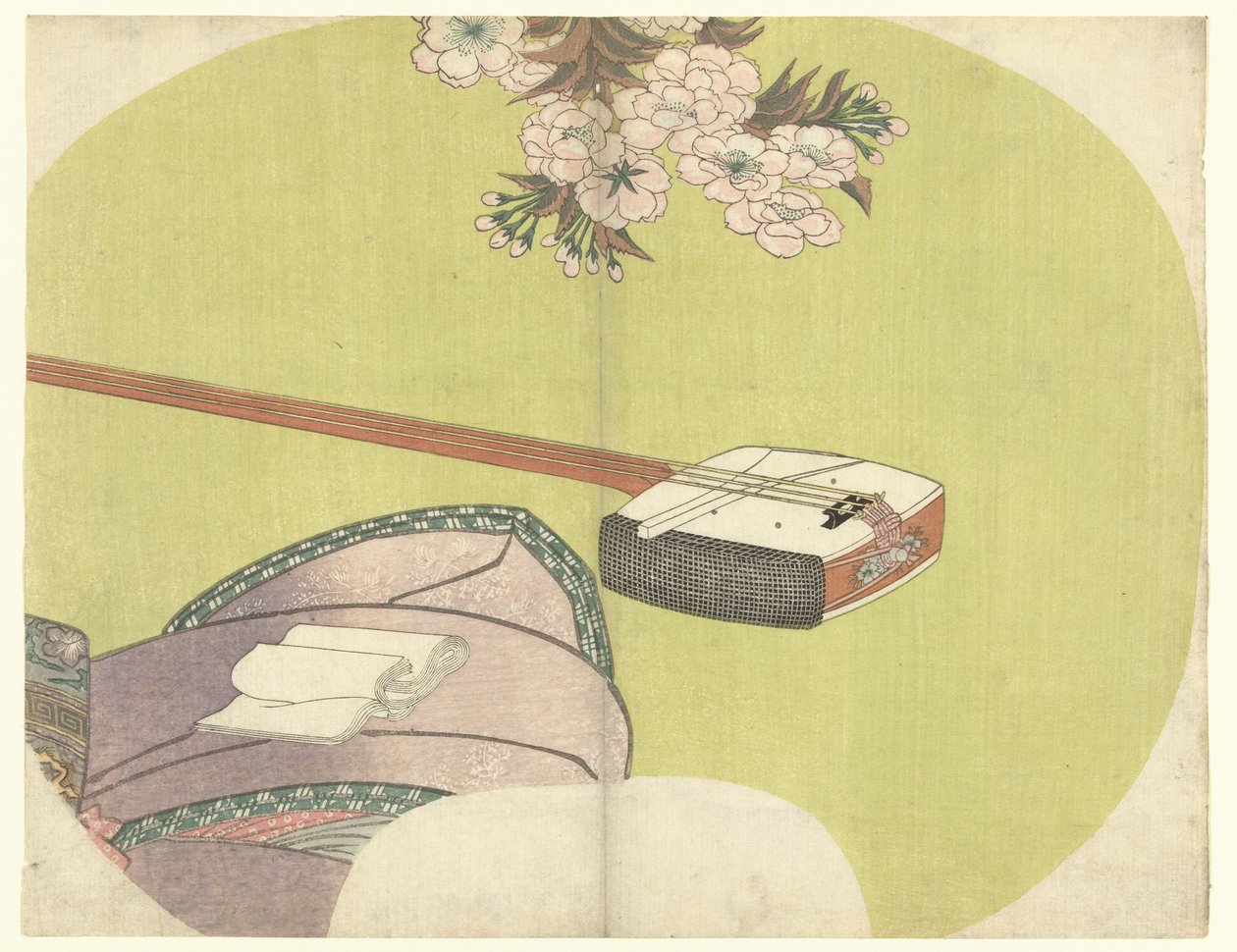 Cortesã e shamisen Os Doze Meses Modernos (título da série) de Toyokuni (II) , Utagawa