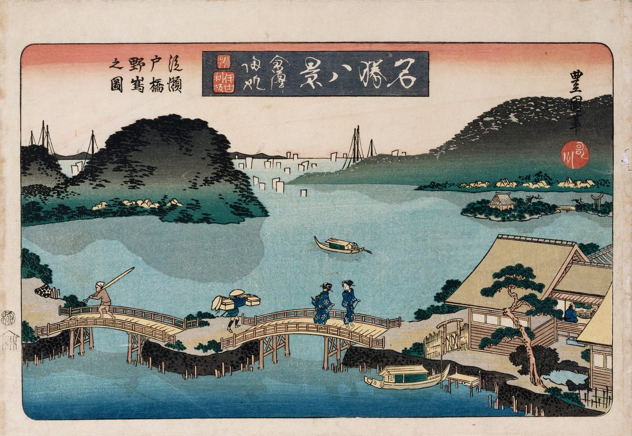 Crepúsculo, Atami ", da série" Oito vistas de lugares famosos " de Toyokuni II