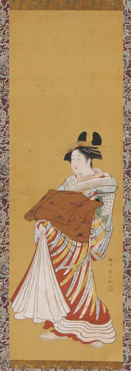 Yujo on parade de Toyonobu Utagawa