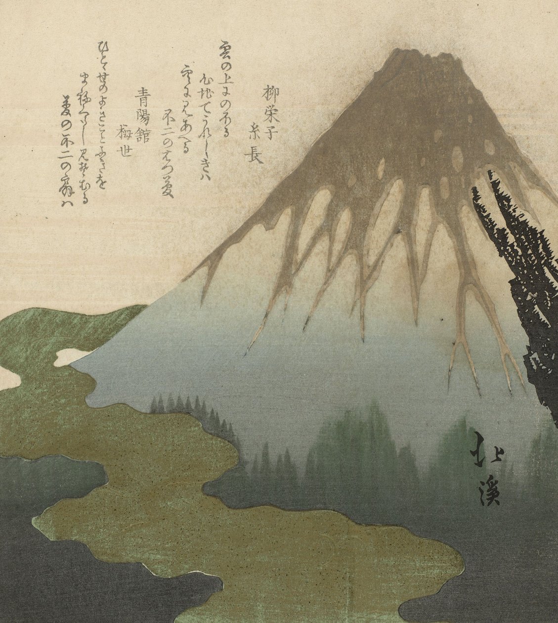 Monte Fuji, 1890-1900 (impressão em xilogravura) de Toyota Hokkei