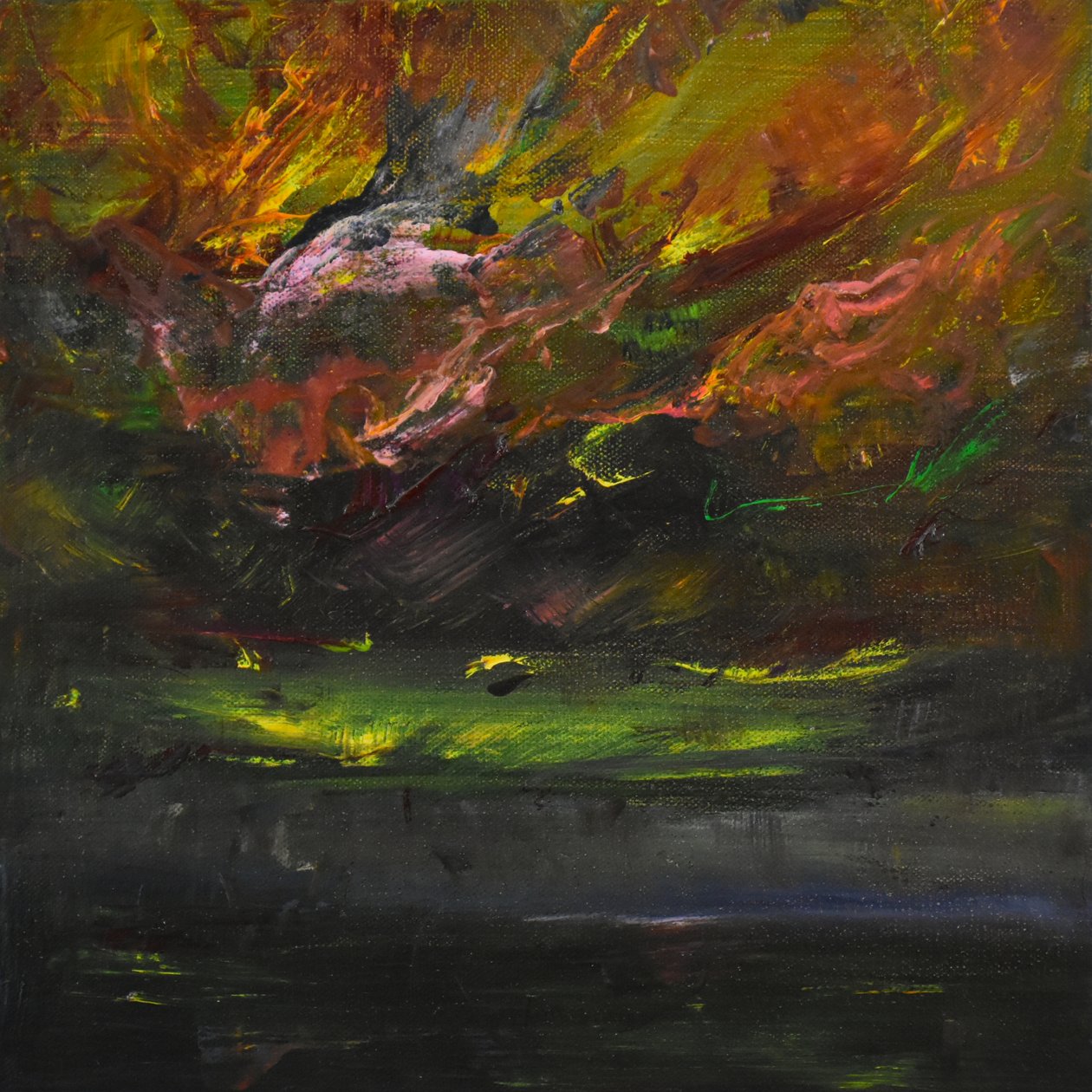 Angry Sky, 2017 (óleo sobre tela) de Tracy Lambros