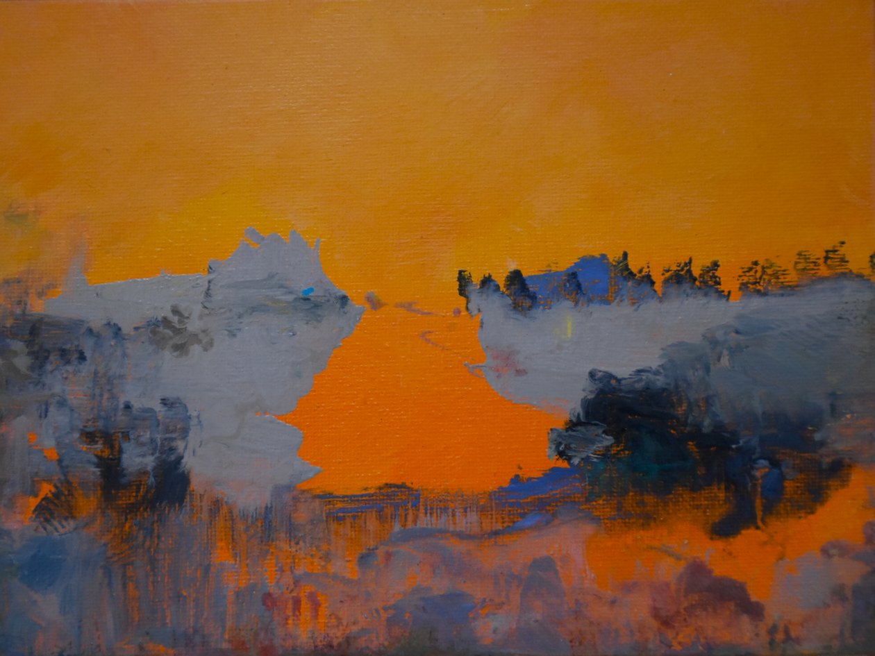 Tangerine Dreamscape 1, 2024 (óleo sobre tela) de Tracy Lambros