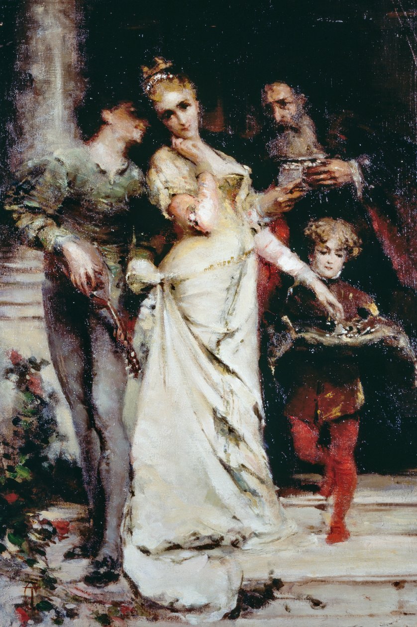 Confianças, por Tranquillo Cremona (1837-1878), óleo sobre tela, 61,5x41 cm de Tranquillo Cremona