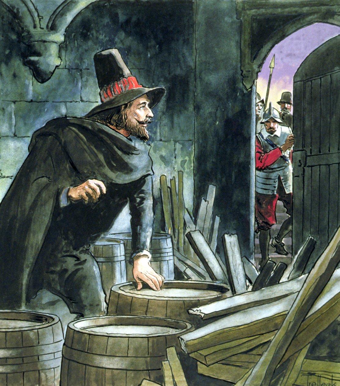 Guy Fawkes, de &39;Peeps into the Past&39;, publicado em c.1900 de Trelleek
