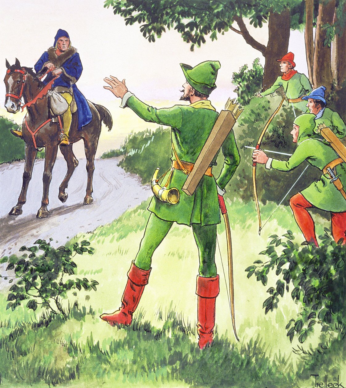 Robin Hood, de &39;Peeps into the Past&39;, publicado em c.1900 de Trelleek