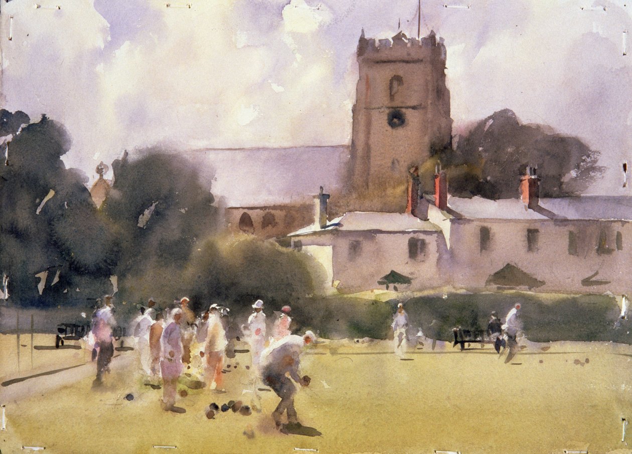 Bowls Match, Sidmouth (wc no papel) de Trevor Chamberlain