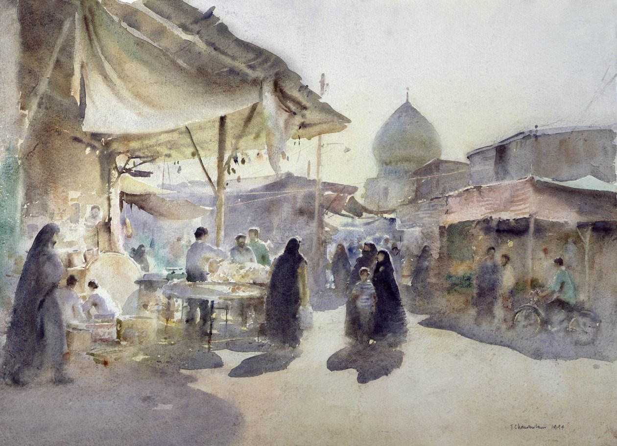Luz e Sombra, Shiraz Bazaar, 1994 (wc no papel) de Trevor Chamberlain