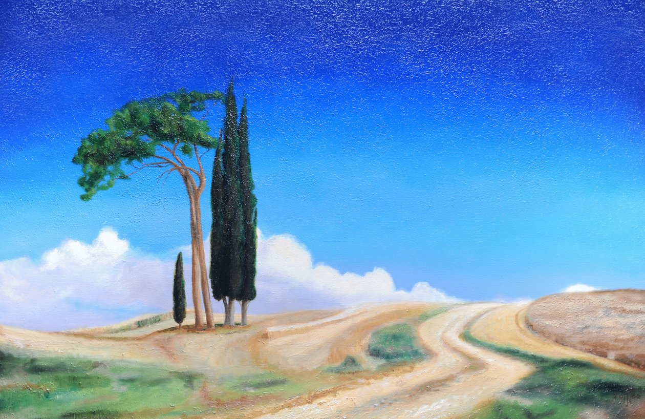 4 árvores, Picenza, Toscana, 2002 de Trevor Neal