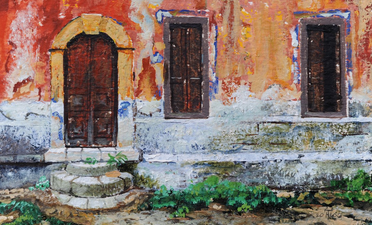 Doorway, Corfu, 2006 (óleo sobre papel) de Trevor Neal