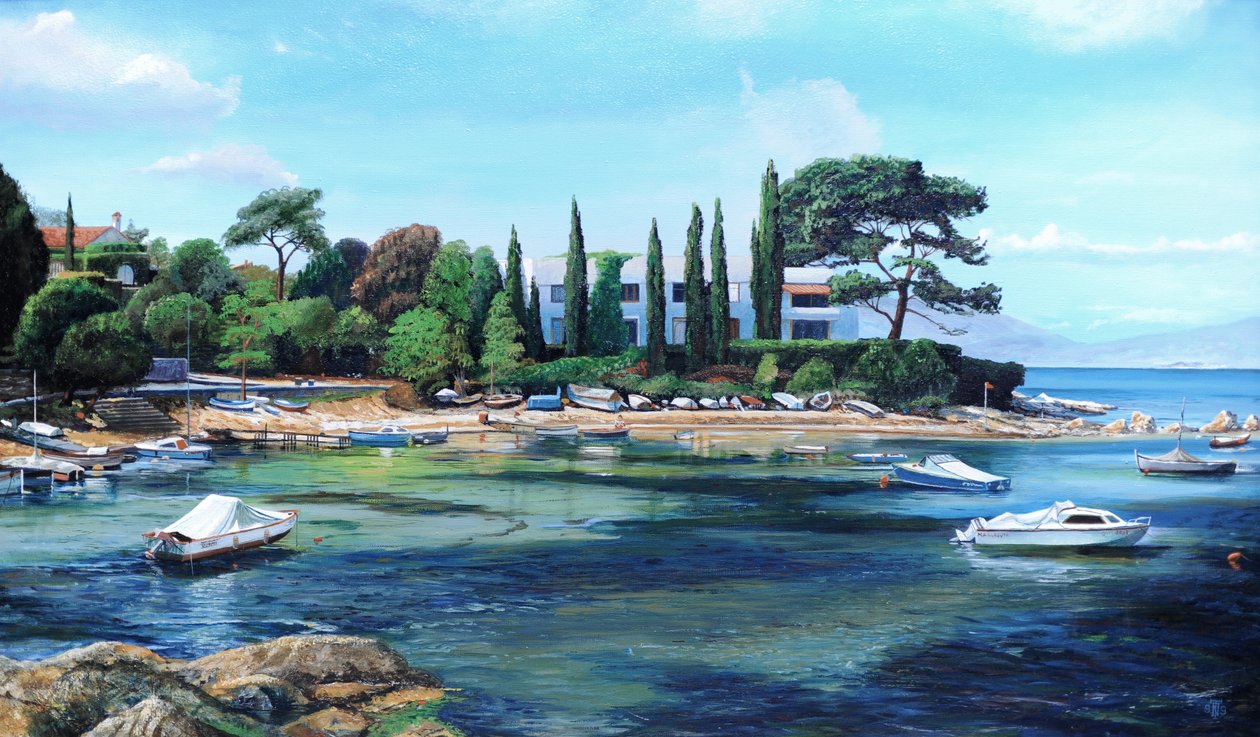 Villa e barcos, sul da França de Trevor Neal