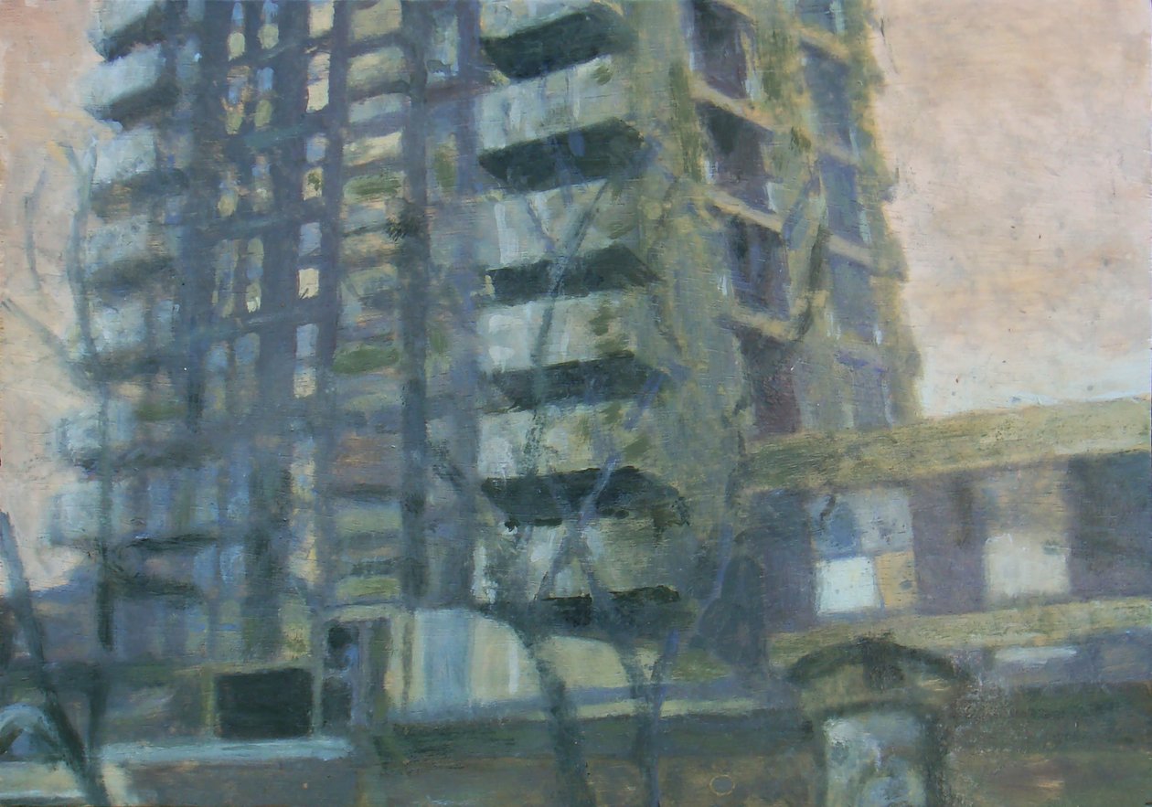 Um lugar para viver 19, 2011 (óleo sobre contraplacado) de Trevor Burgess