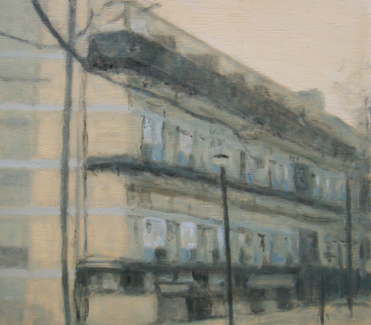 Um sítio para viver 27, 2012 (óleo sobre contraplacado) de Trevor Burgess