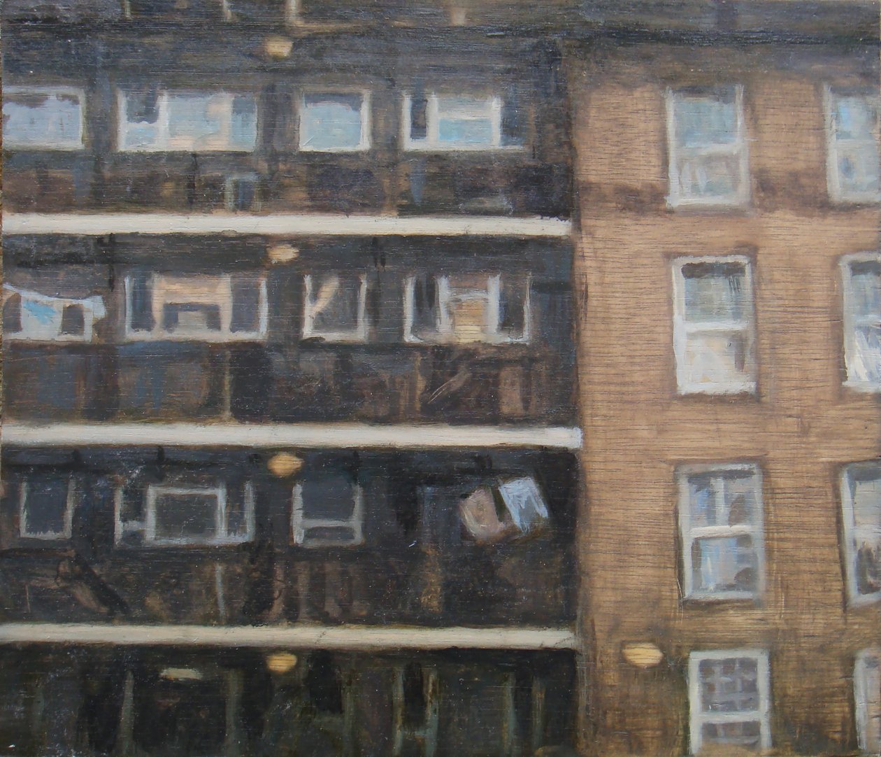 Um sítio para viver 28, 2012 (óleo sobre contraplacado) de Trevor Burgess
