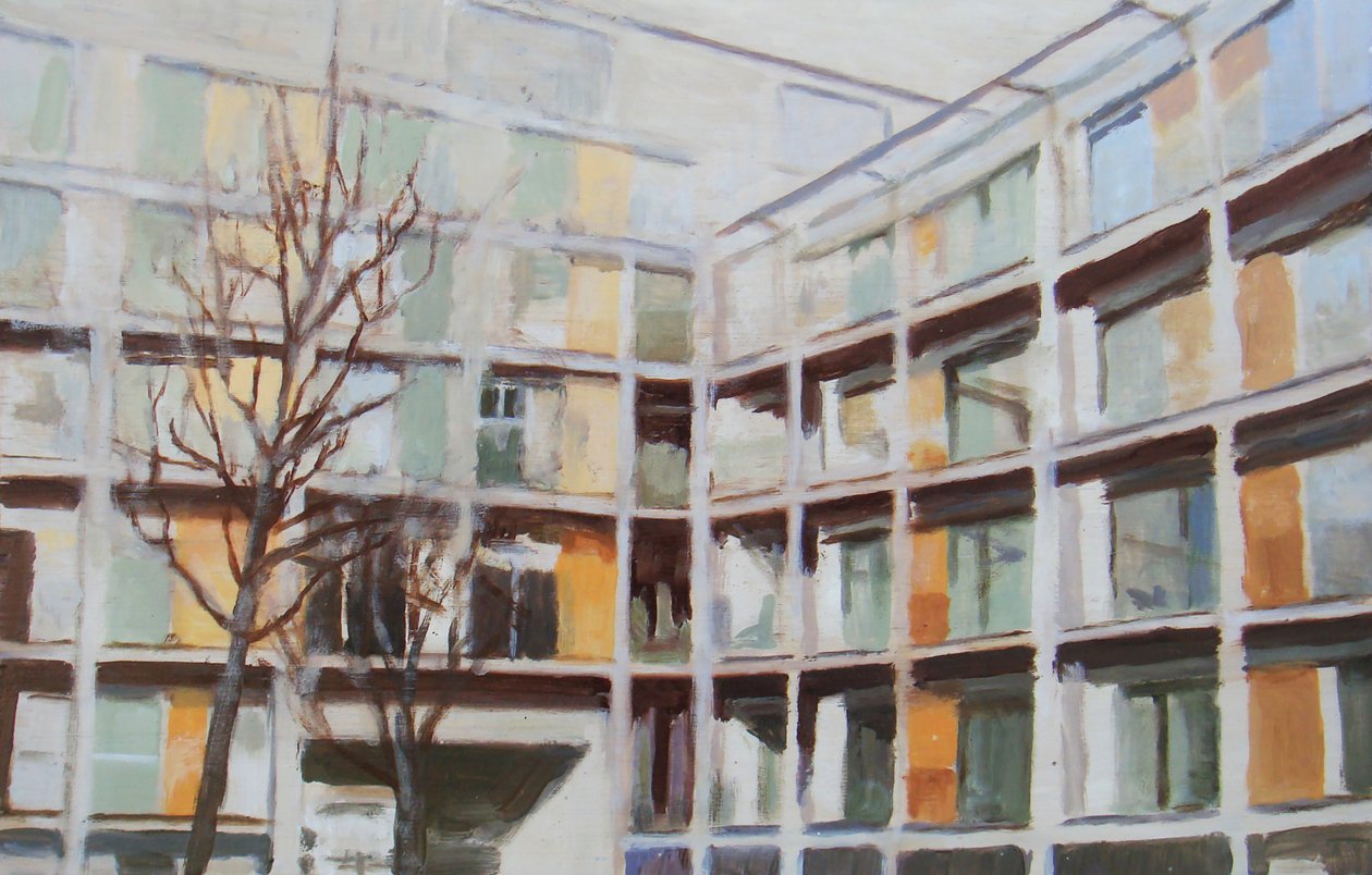 Um sítio para viver 44, 2012 (óleo sobre contraplacado) de Trevor Burgess