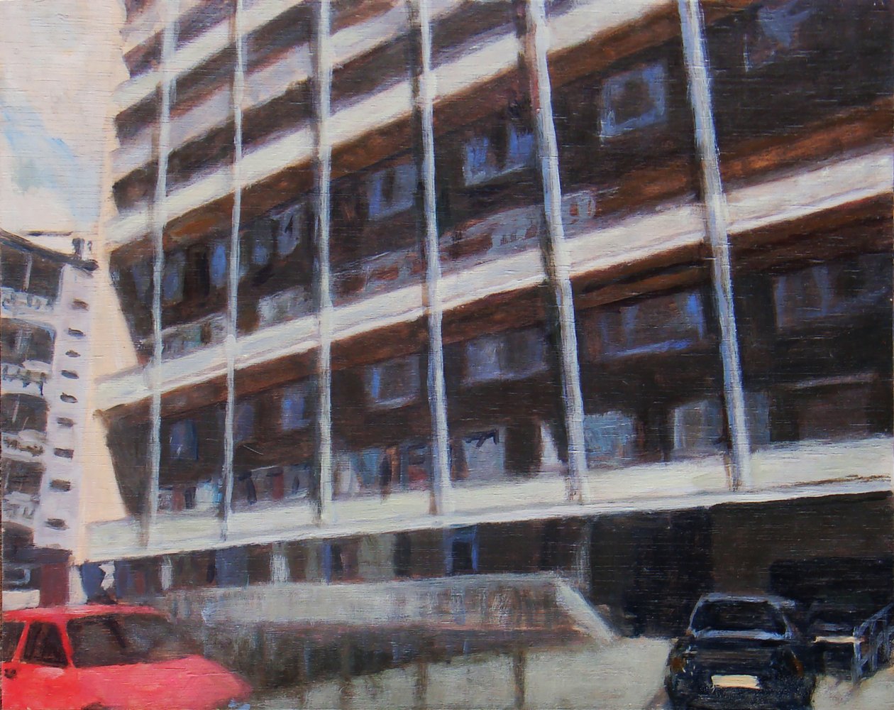 Um sítio para viver 46, 2012 (óleo sobre contraplacado) de Trevor Burgess