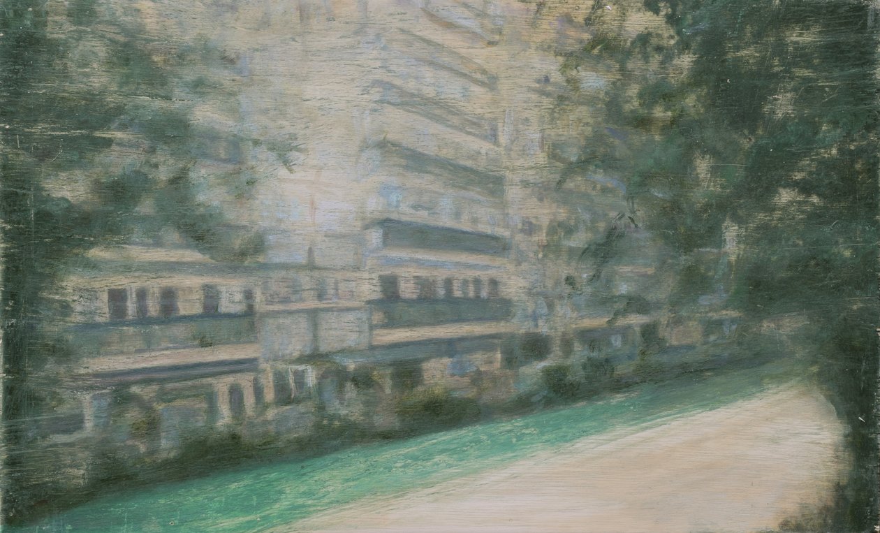 Um sítio para viver 52, 2013 (óleo sobre contraplacado) de Trevor Burgess