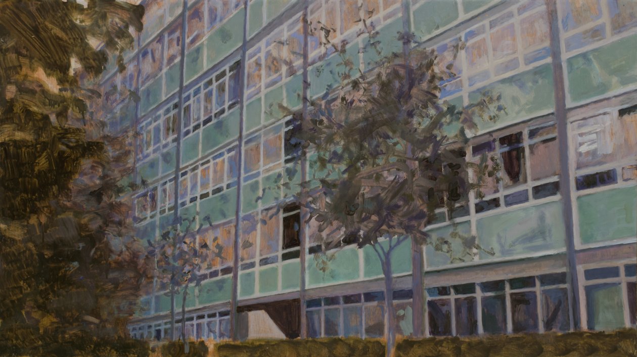 Um sítio para viver L6, 2013 (óleo sobre contraplacado) de Trevor Burgess
