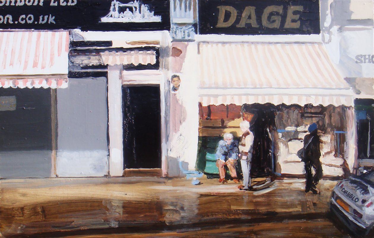 Ação a favor dos idosos, 2010 (óleo sobre cartão) de Trevor Burgess