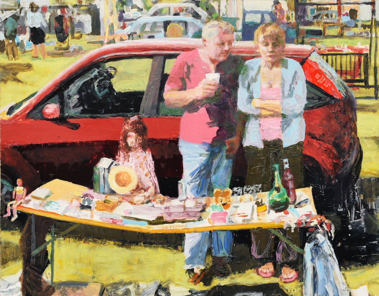 Venda de bagagens, 2011 (óleo sobre cartão) de Trevor Burgess
