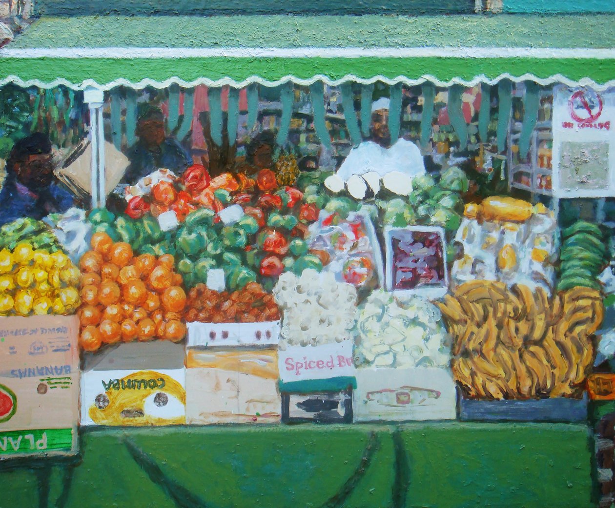 Groceries (Deptford, Londres), 2011 (óleo sobre cartão) de Trevor Burgess