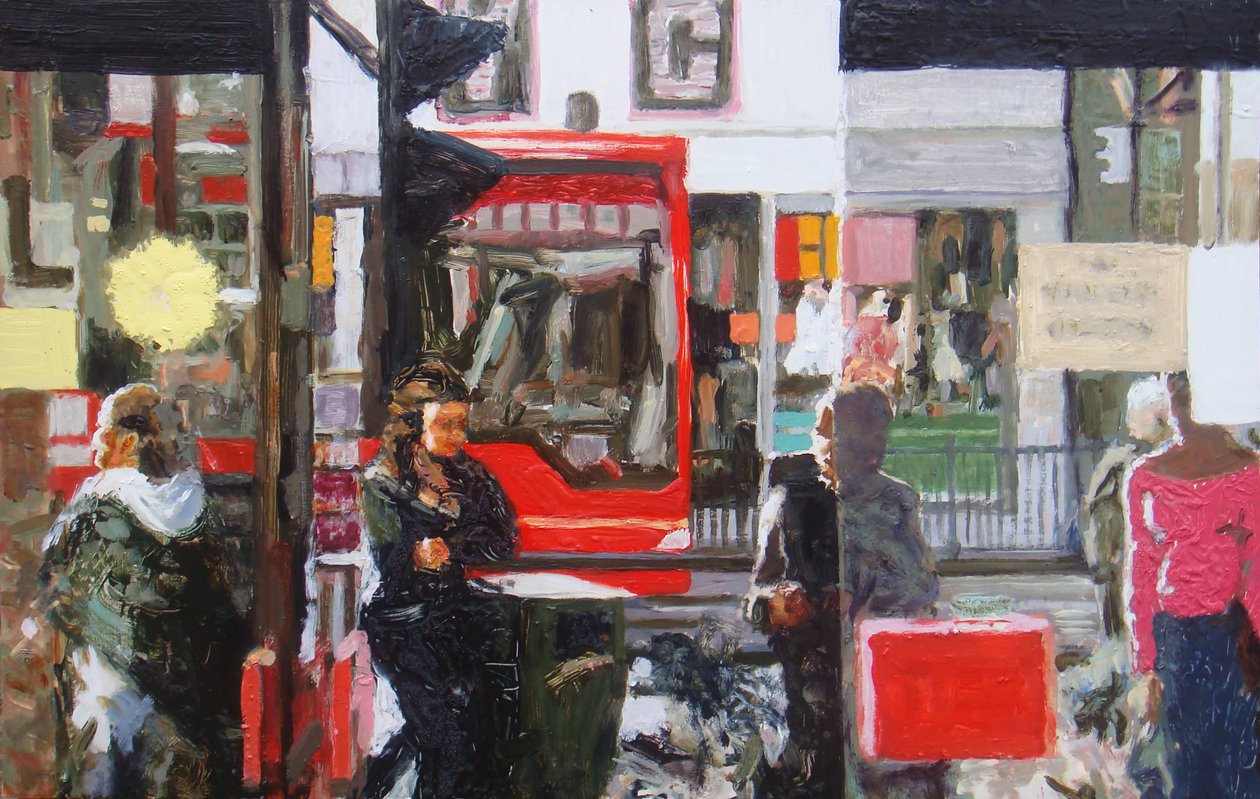 Porta da loja, 2010 (óleo sobre cartão) de Trevor Burgess