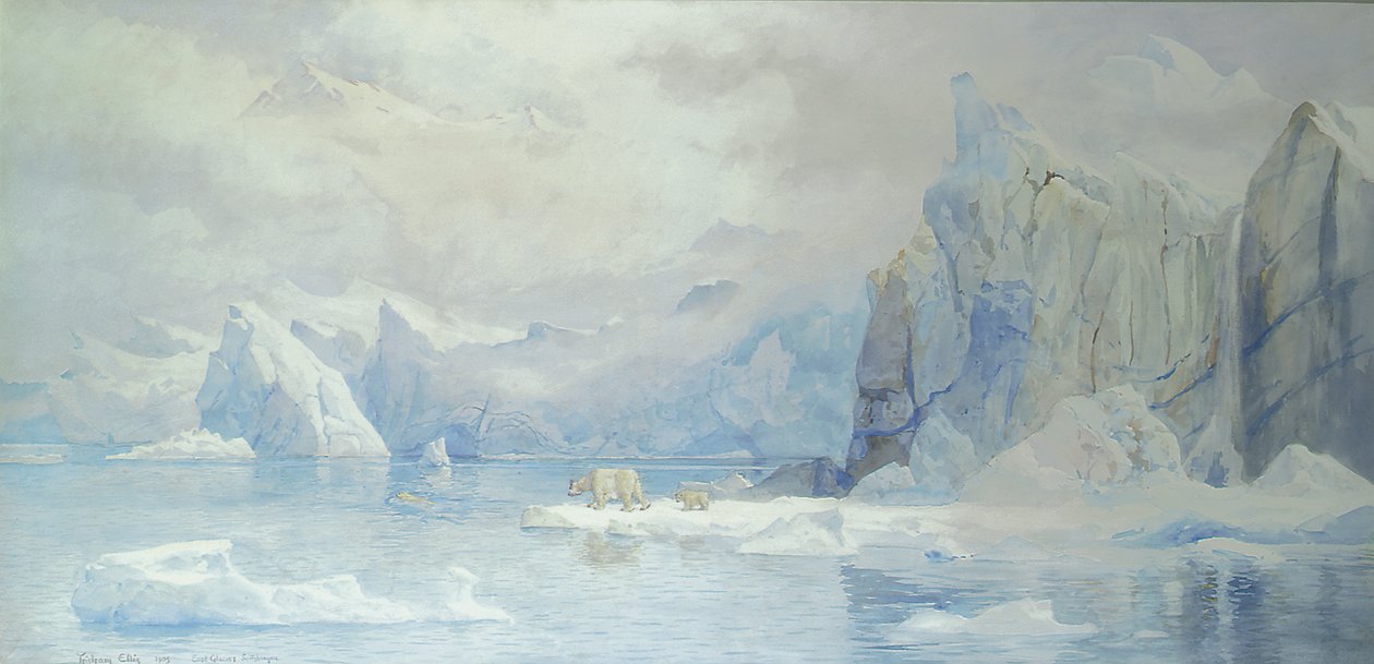 East Glacier, Spitzbergen, 1905 wc em papel de Tristram Ellis