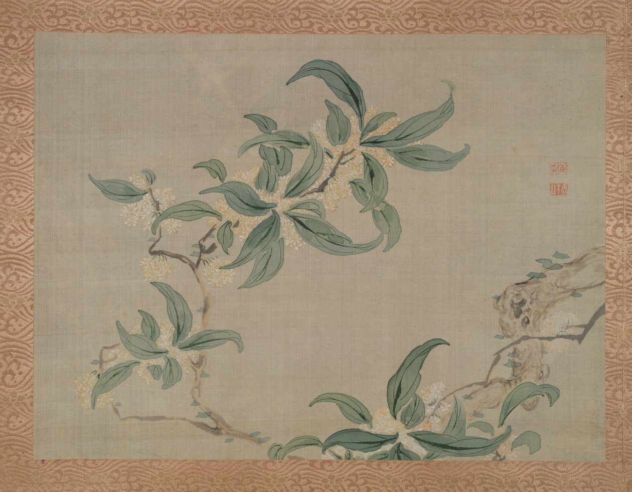 Blossom, 1851 (aquarela em seda) de Tsubaki Chinzan