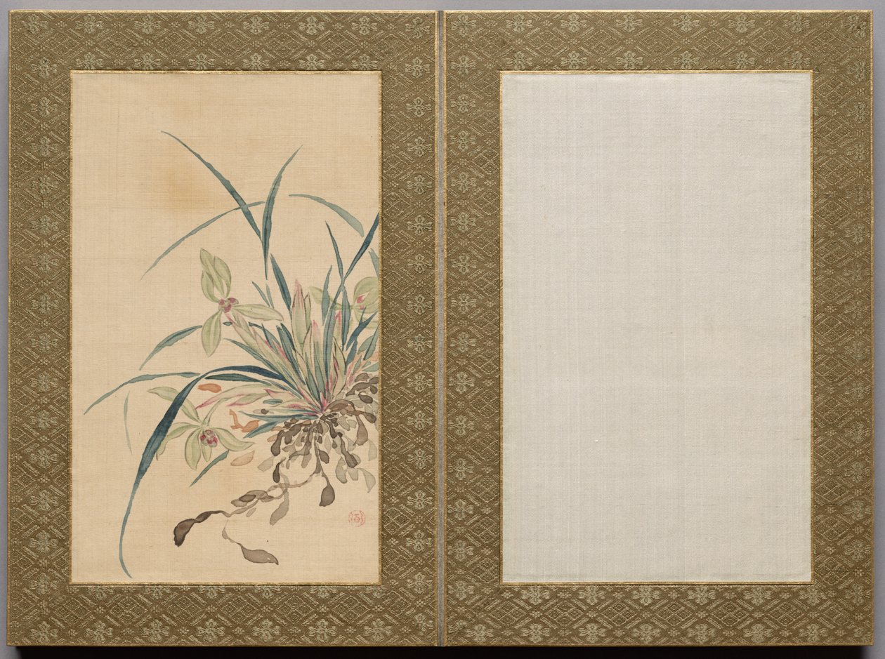 Pintura a partir de flores e ervas de Tsubaki Chinzan