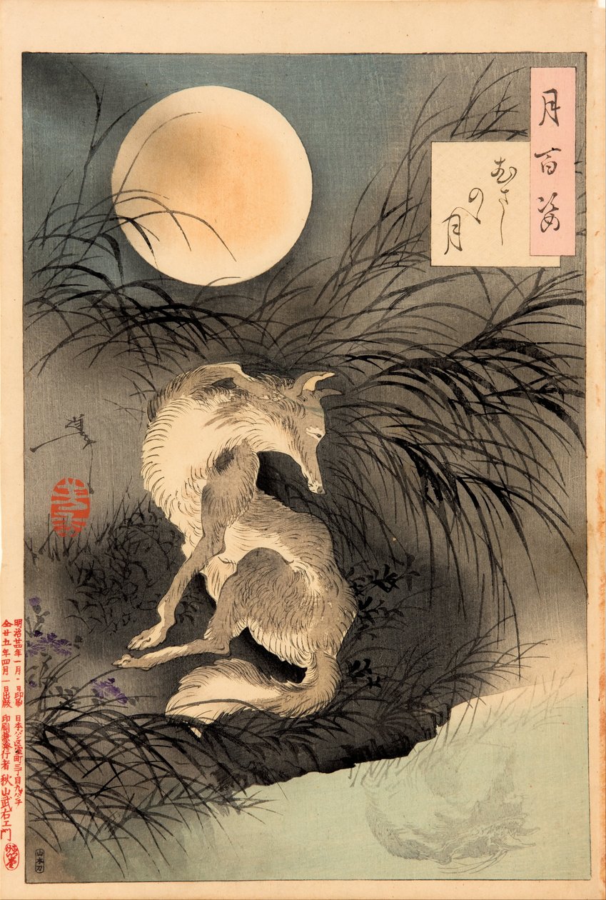 A lua na planície de Musashi (Musashino no tsuki) de Tsukioka Yoshitoshi