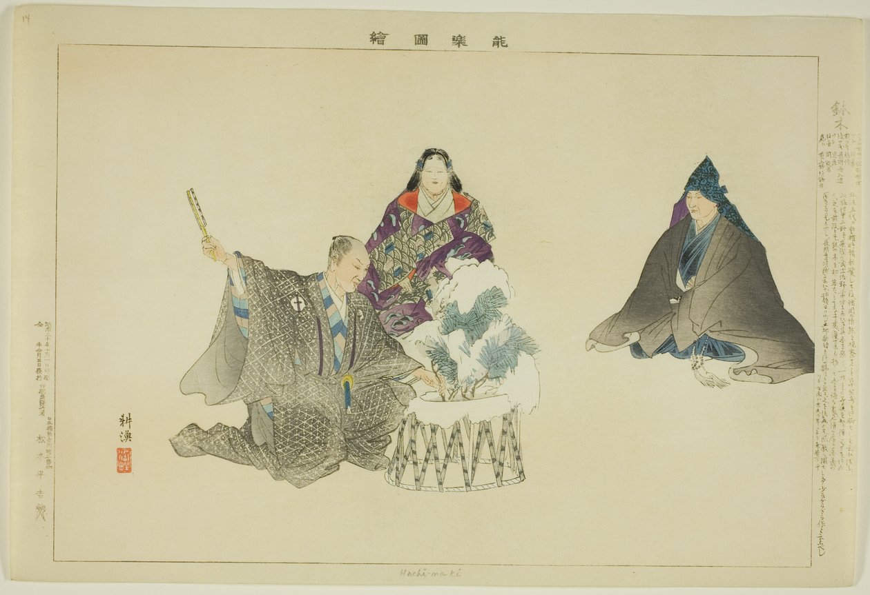 Hachi-maki, da série "Pictures of No Performances (Nogaku Zue)" de Tsukioka Kogyo