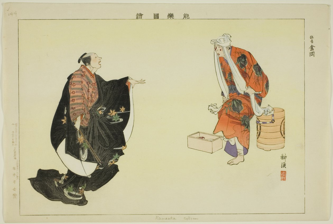 Kanaoka (Kyogen), da série "Pictures of No Performances (Nogaku Zue)" de Tsukioka Kogyo