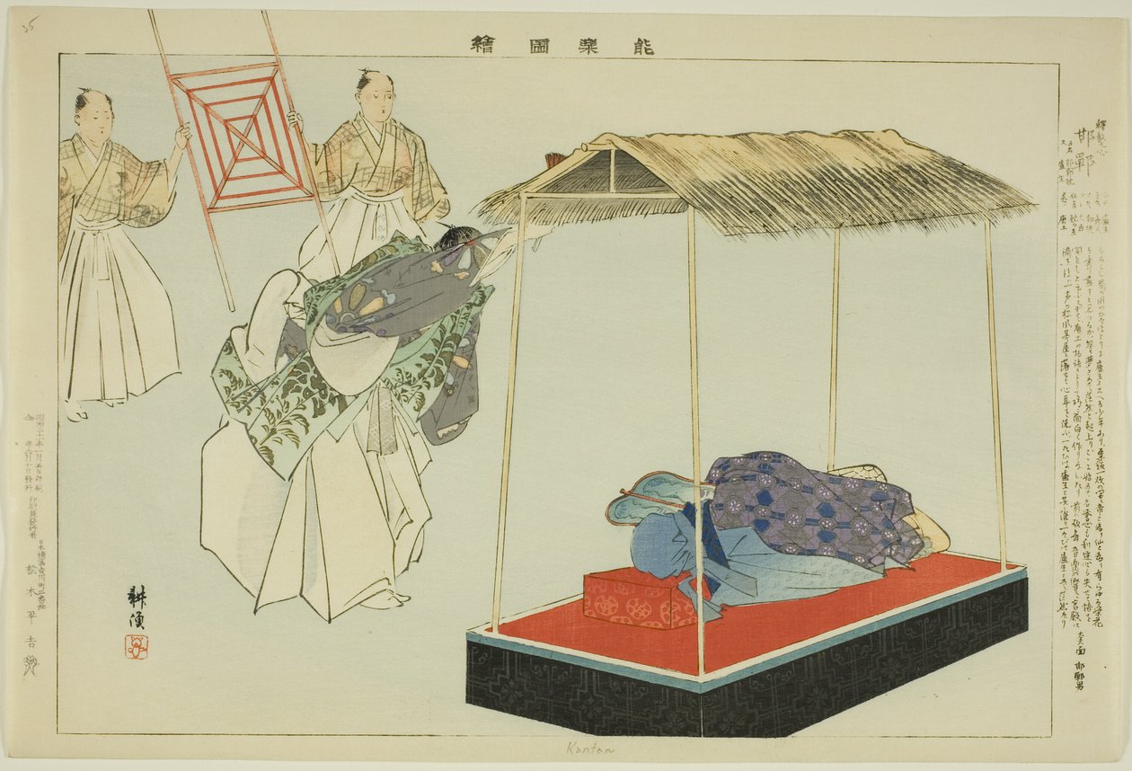 Kantan, da série "Pictures of No Performances (Nogaku Zue)" de Tsukioka Kogyo